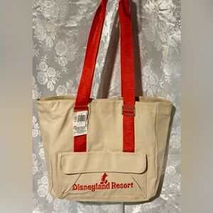 Disneyland Canvas , Embroidered Logo With Mickey Mouse. Orange Straps W/ Buckles